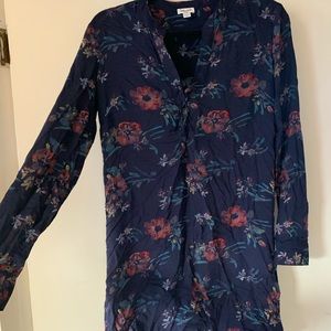 Splendid Rayon mini Dress Floral with Laced Neckline